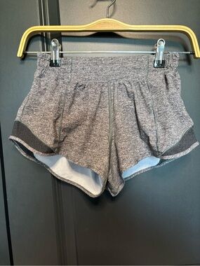 lululemon athletica Grey Heater Hotty Hot High Rise Shorts